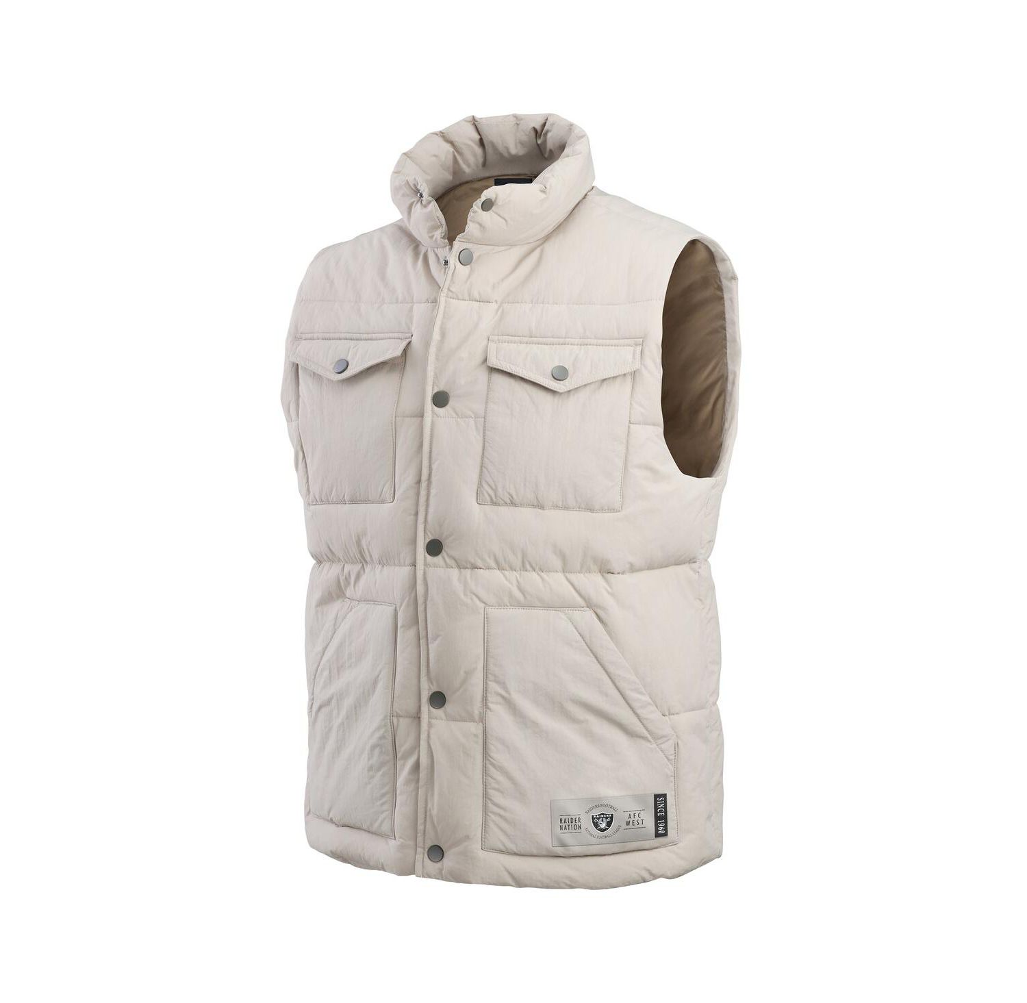 Darius Rucker Collection by Men's Cream Las Vegas Raiders Puffer Full-Snap Vest