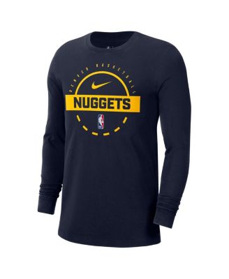 Men's Navy Denver Nuggets Authentic Long Sleeve Practice T-Shirt