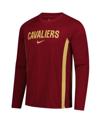 Men's Wine Cleveland Cavaliers 2025/26 Authentic Pre-Game Legend Dri-FIT Long Sleeve Shooting Shirt