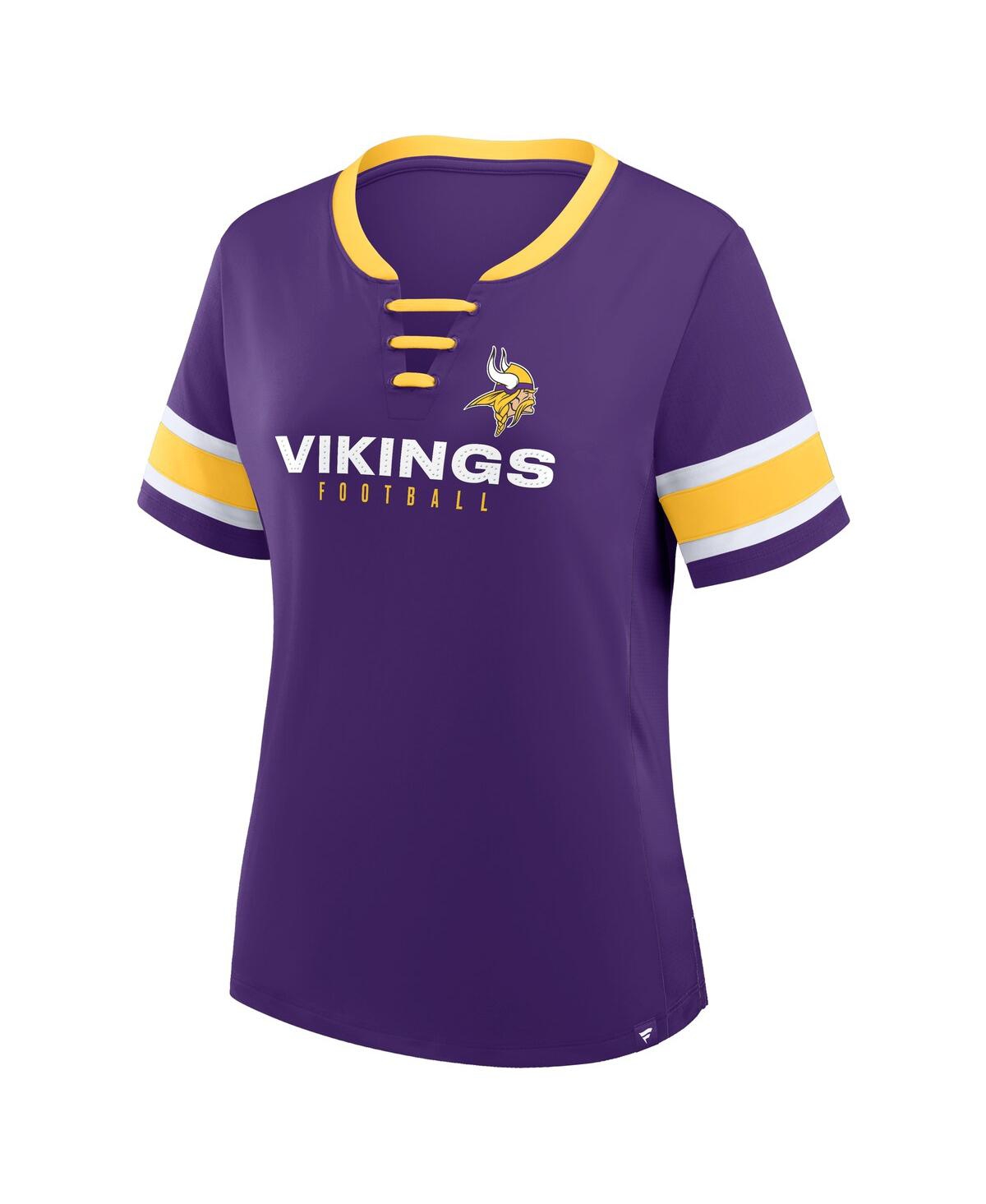 Fanatics Women's Purple Minnesota Vikings Redzone Draw Play Athena Lace-up T-shirt In Blue