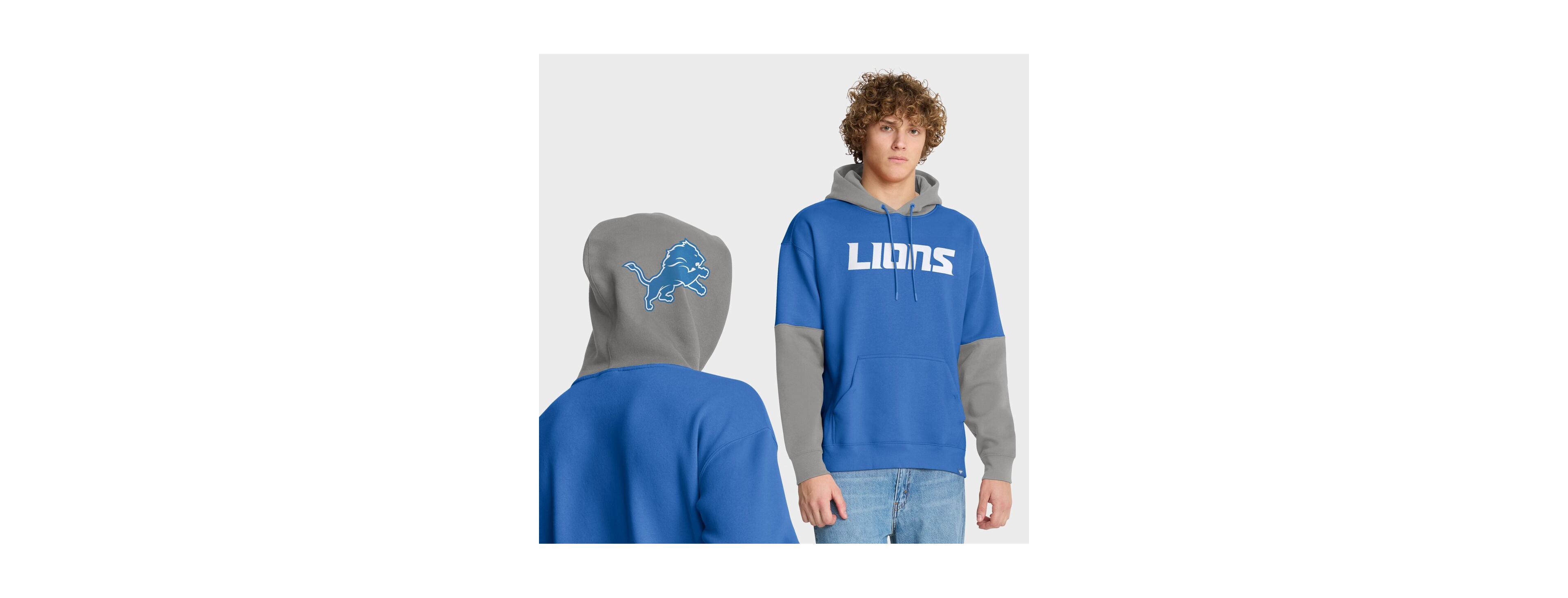 Fanatics Men's Blue Detroit Lions Helmet Pullover Hoodie