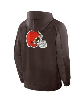 Men's Brown Cleveland Browns Checkdown Pass Full-Zip Hoodie