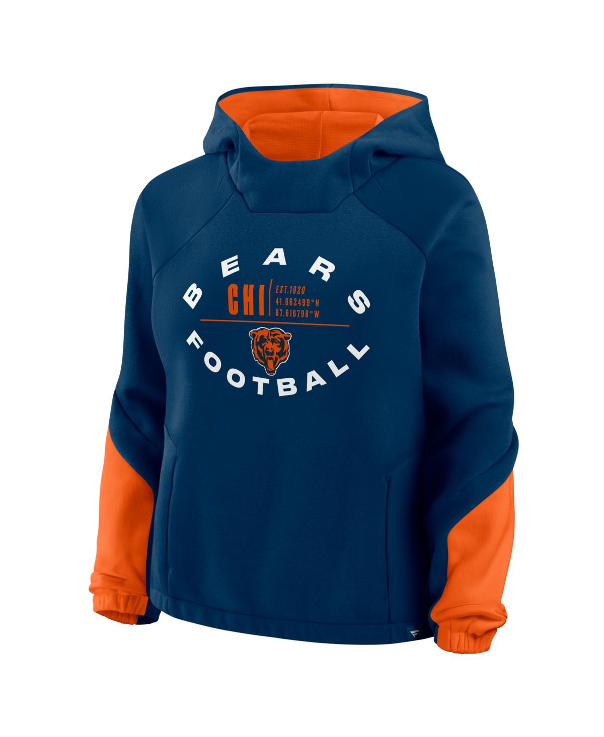 Fanatics Women's Navy Chicago Bears Oversizedâ Redzone Bubble Screen Pullover Hoodie In Blue