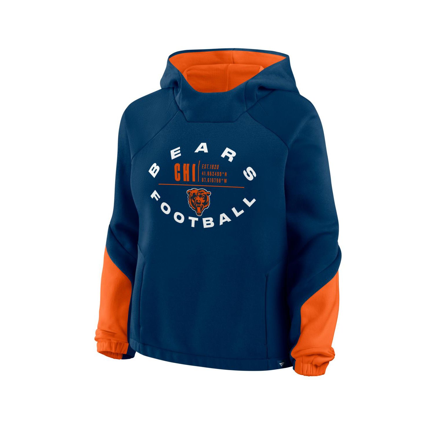 Women's Navy Chicago Bears Oversized Redzone Bubble Screen Pullover Hoodie