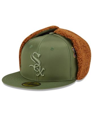x Alpha Industries Men's Olive Chicago White Sox Dog Ear 59FIFTY Fitted Hat