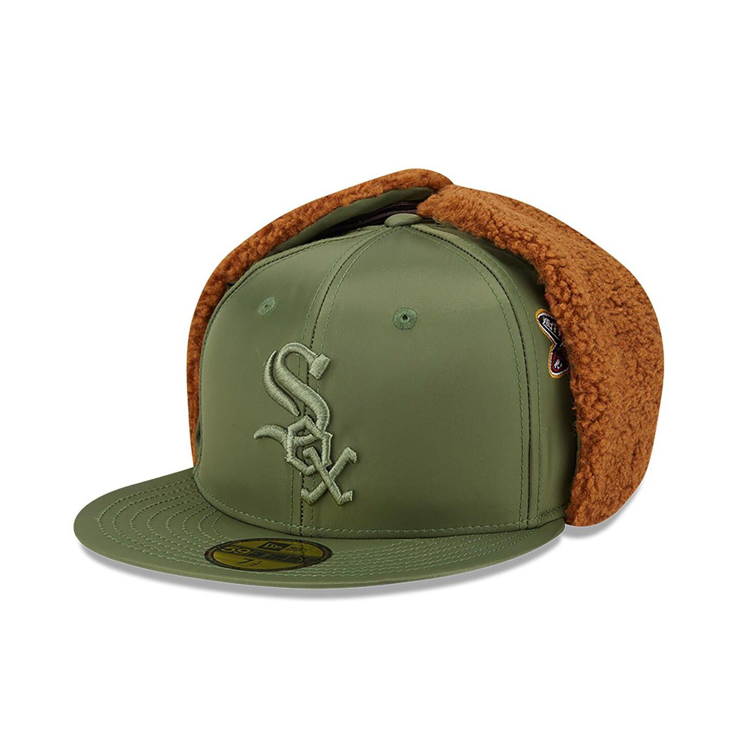 Мужская кепка New Era x Alpha Industries Olive Chicago White Sox Dog Ear 59FIFTY Fitted Hat — фото 3