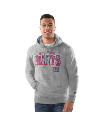 Starter - Men's Heather Gray New York Giants Pullover Hoodie