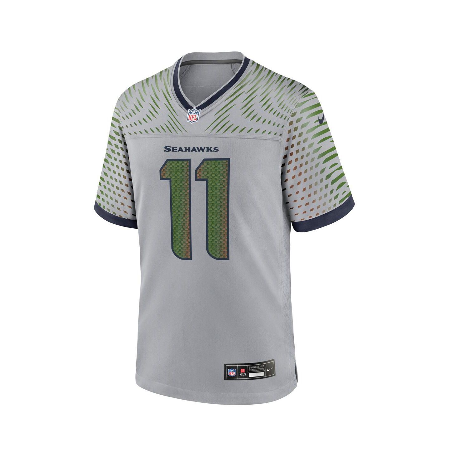 Мужской топ Nike Jaxon Smith-Njigba Wolf Gray Seattle Seahawks 2025 Rivalries Collection Game Jersey — фото 3