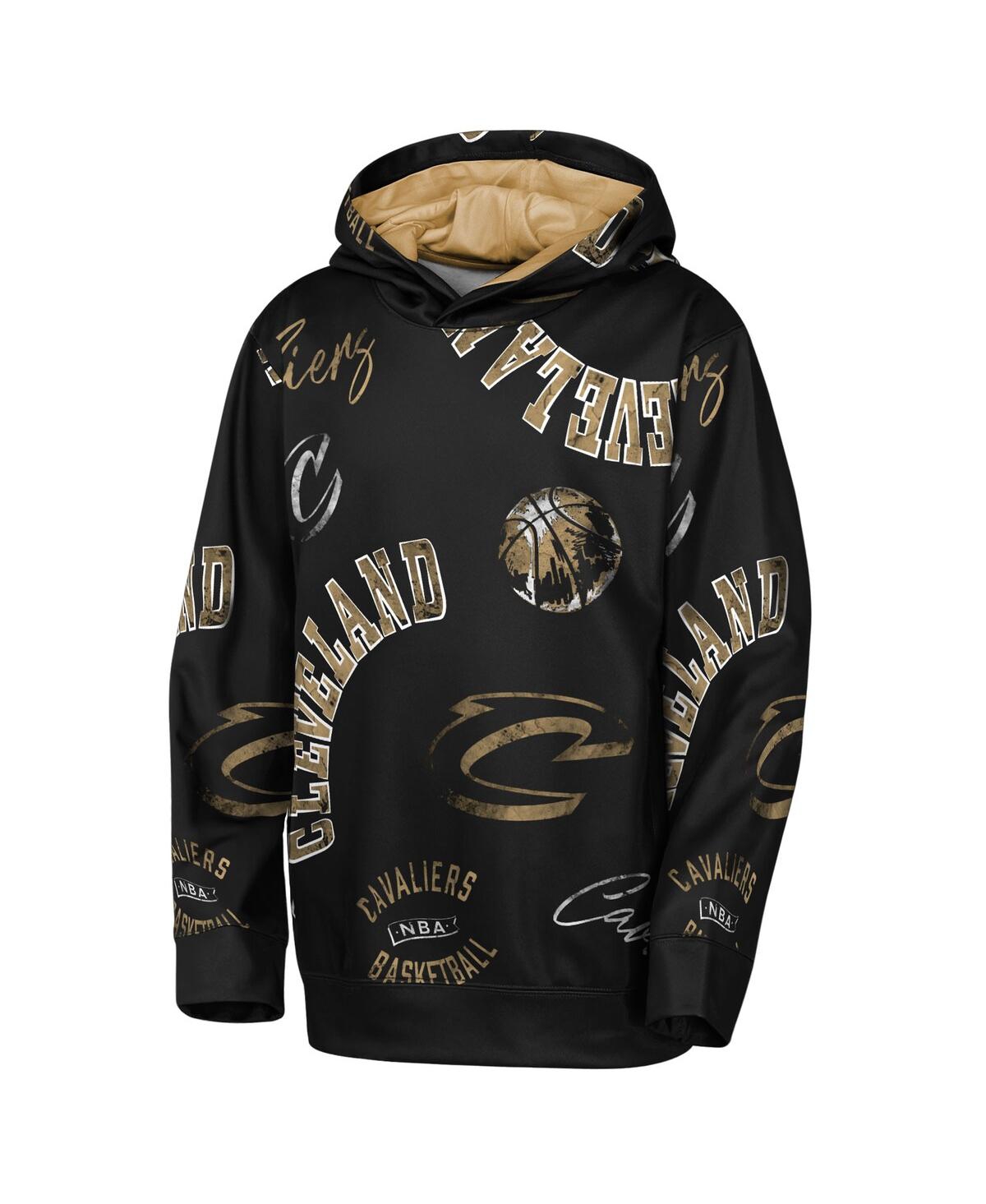 Outerstuff Big Boys And Girls Black Cleveland Cavaliers Moving Violation Hoodie In Black