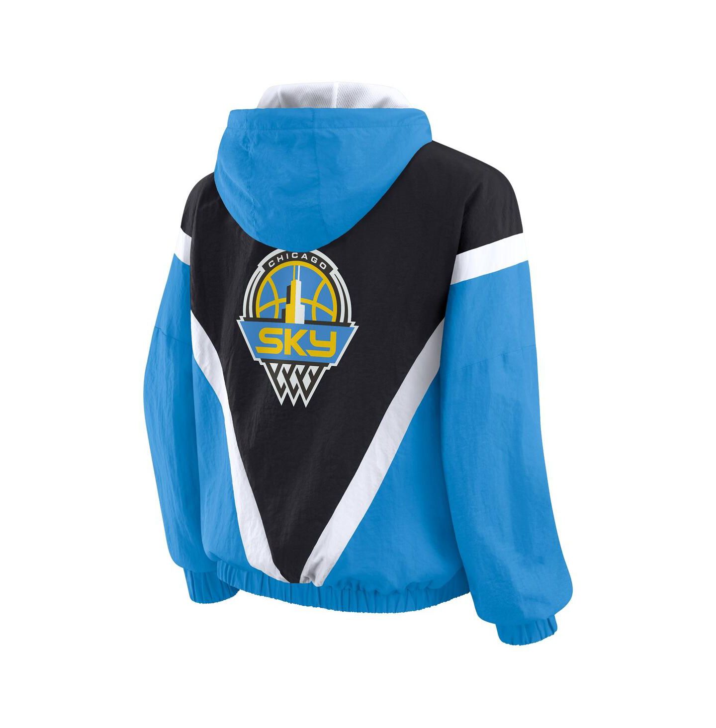 Женские худи WEAR by Erin Andrews Blue/Black Chicago Sky Color Block Full-Zip Windbreaker Jacket — фото 3