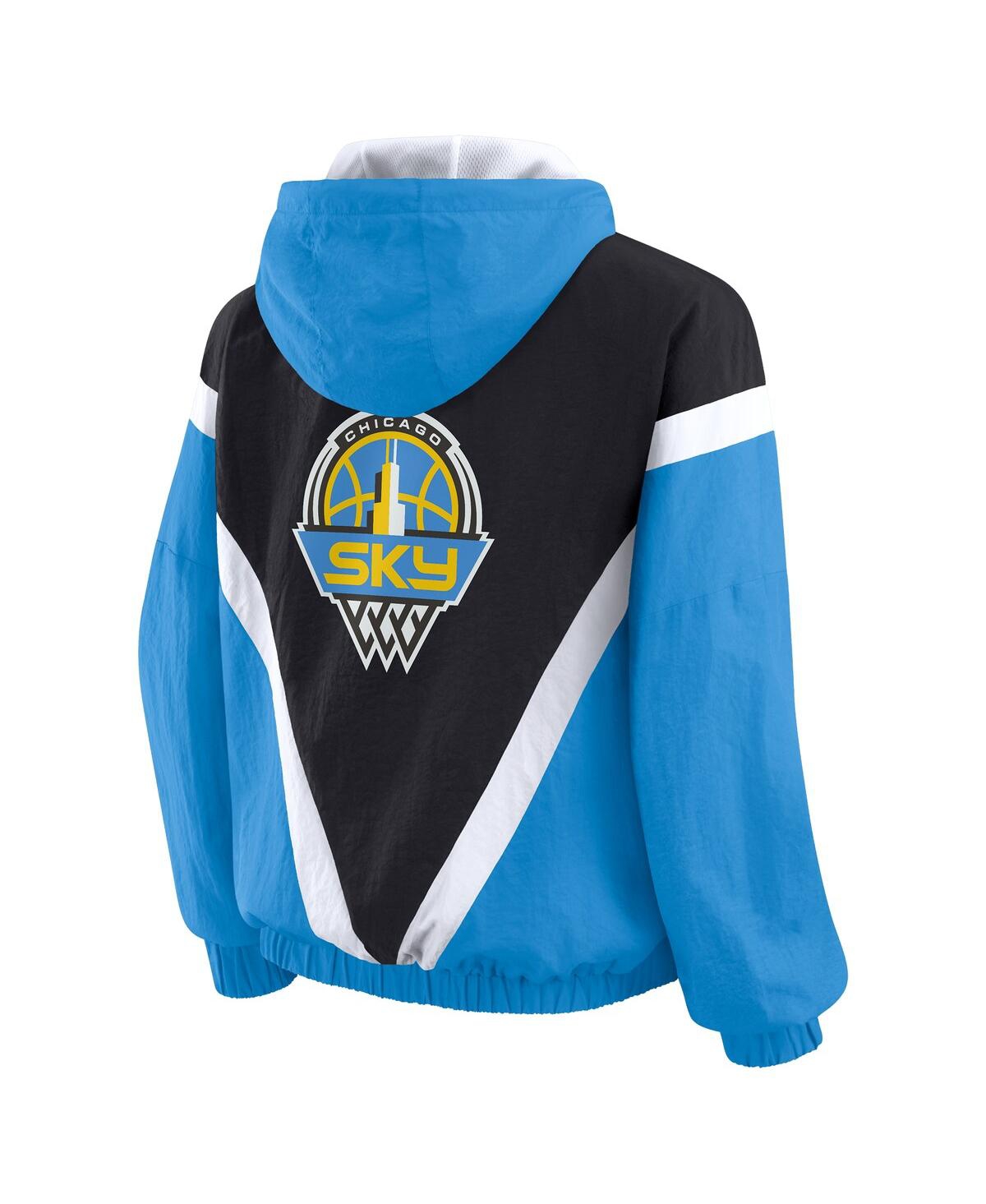 Wear By Erin Andrews Women's Blue/black Chicago Sky Color Block Full-zip Hoodie Windbreaker Jacket In Blue