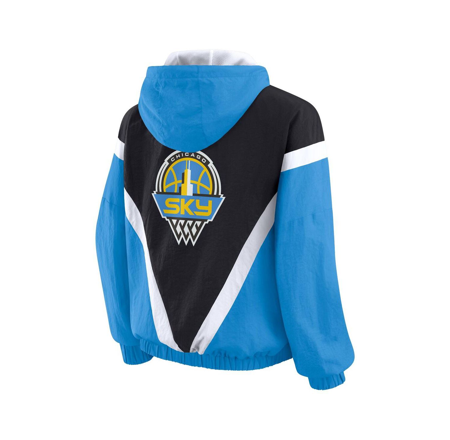 Women's Blue/Black Chicago Sky Color Block Full-Zip Hoodie Windbreaker Jacket