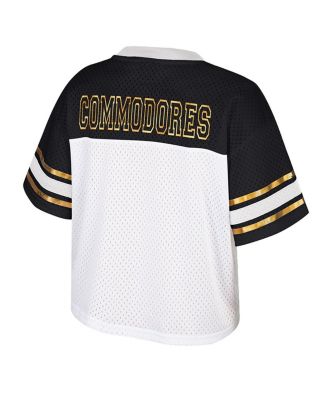 Women's White Vanderbilt Commodores Treasure Cropped Football Jersey
