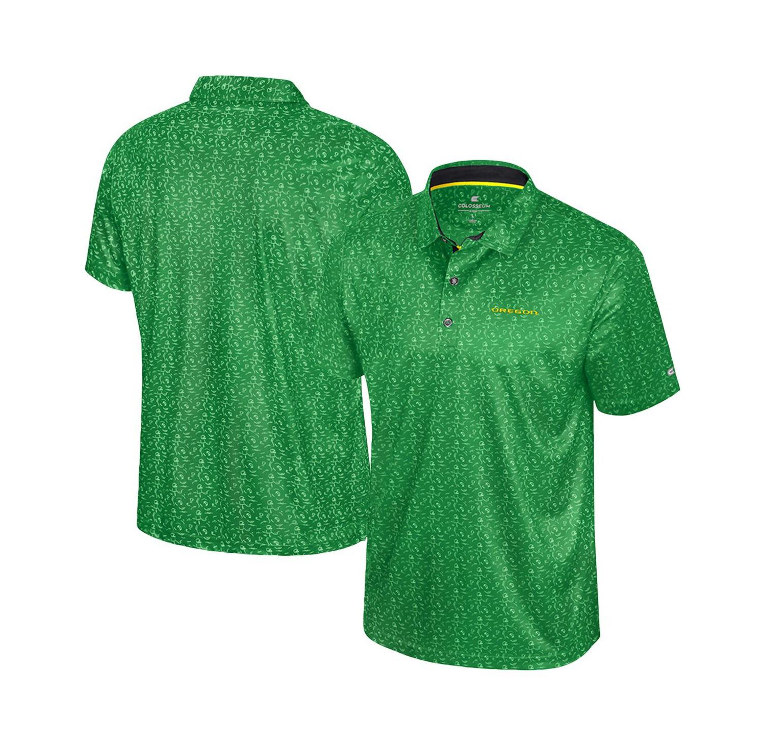Men's Green Oregon Ducks Football Print Polo Shirt