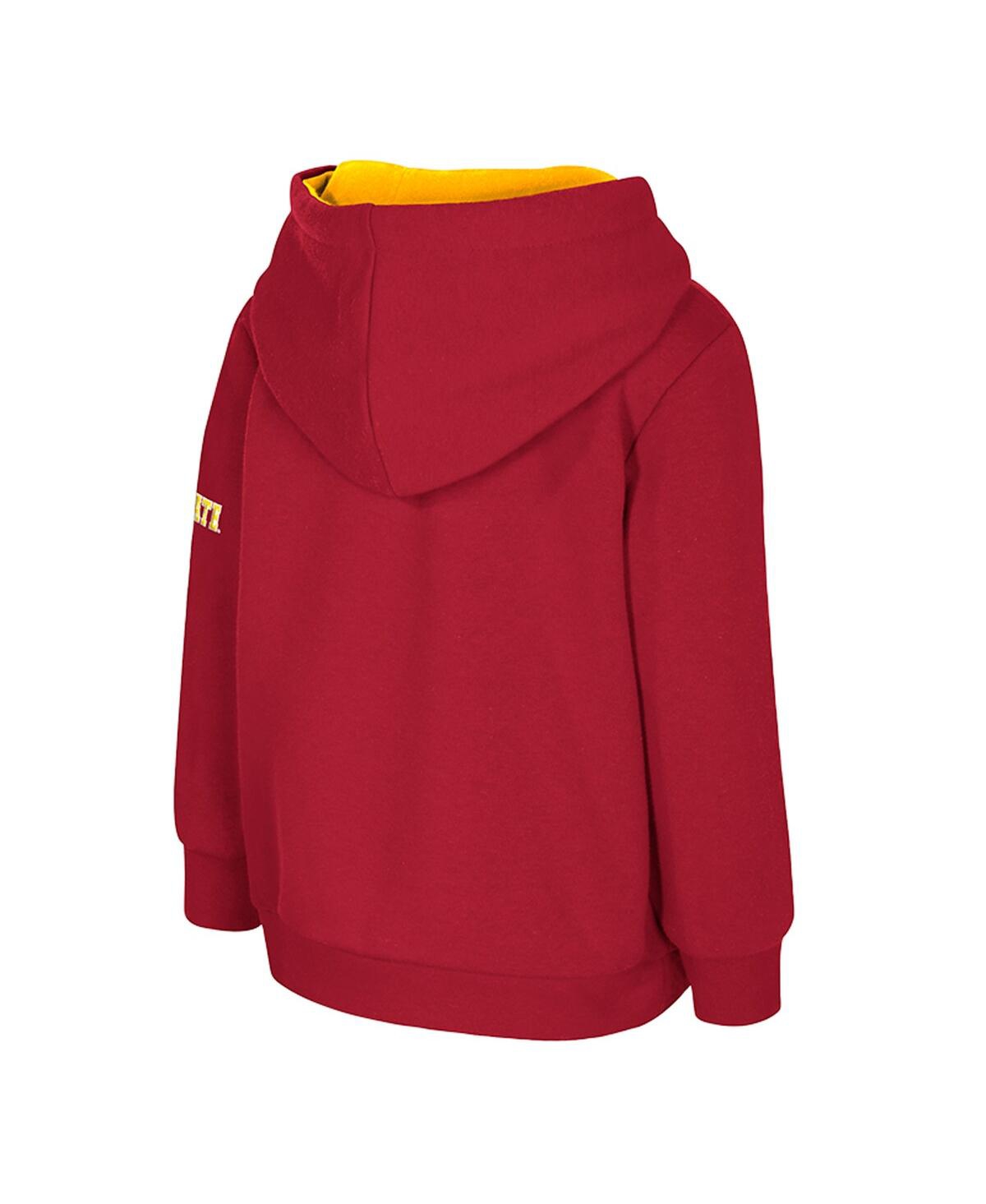 Colosseum Toddler Cardinal Iowa State Cyclones Big Logo Volume Fleece Pullover Hoodie In Red