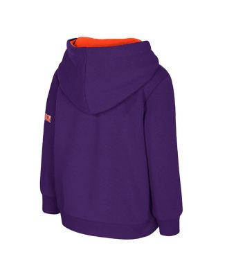 Toddler Purple Clemson Tigers Big Logo Volume Fleece Pullover Hoodie