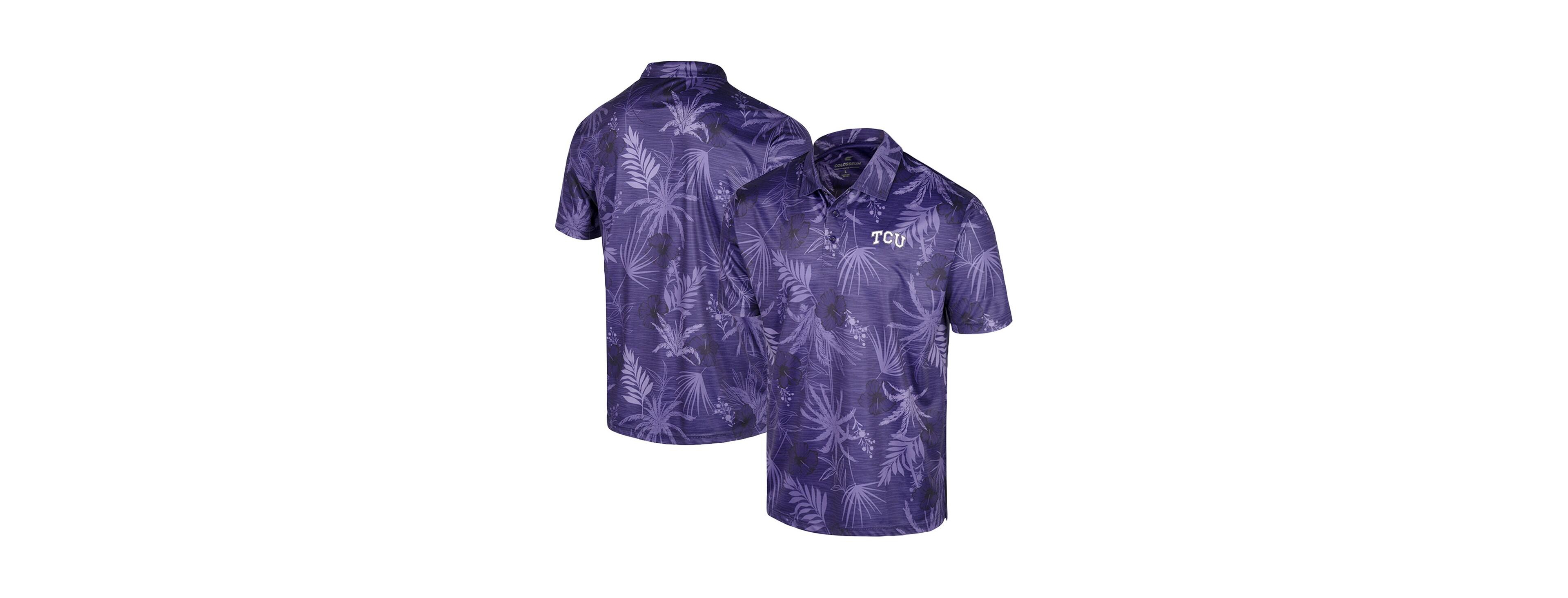 Colosseum Men's Purple Tcu Horned Frogs Palms Team Polo Shirt