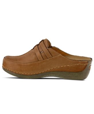 Happy Multi-Strap Leather Slip-On Clogs with Buckle Detail and Removable Insole