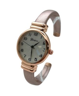Metallic Colors Everyday Minimalist Bangle Women Watch, Rose Gold