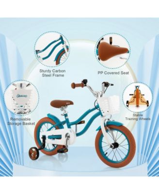12 Inch Kids Bike with Adjustable Handlebar and Removable Basket for Ages 3–4