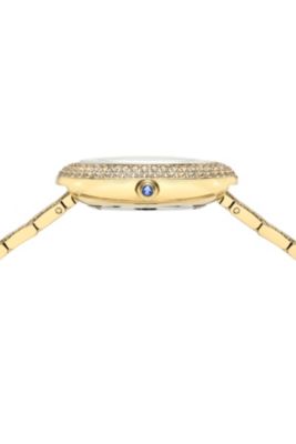 Women's Angelica Watch with Mother of Pearl Dial, Topaz Gemstones and Stainless Steel Bracelet 1342BANS