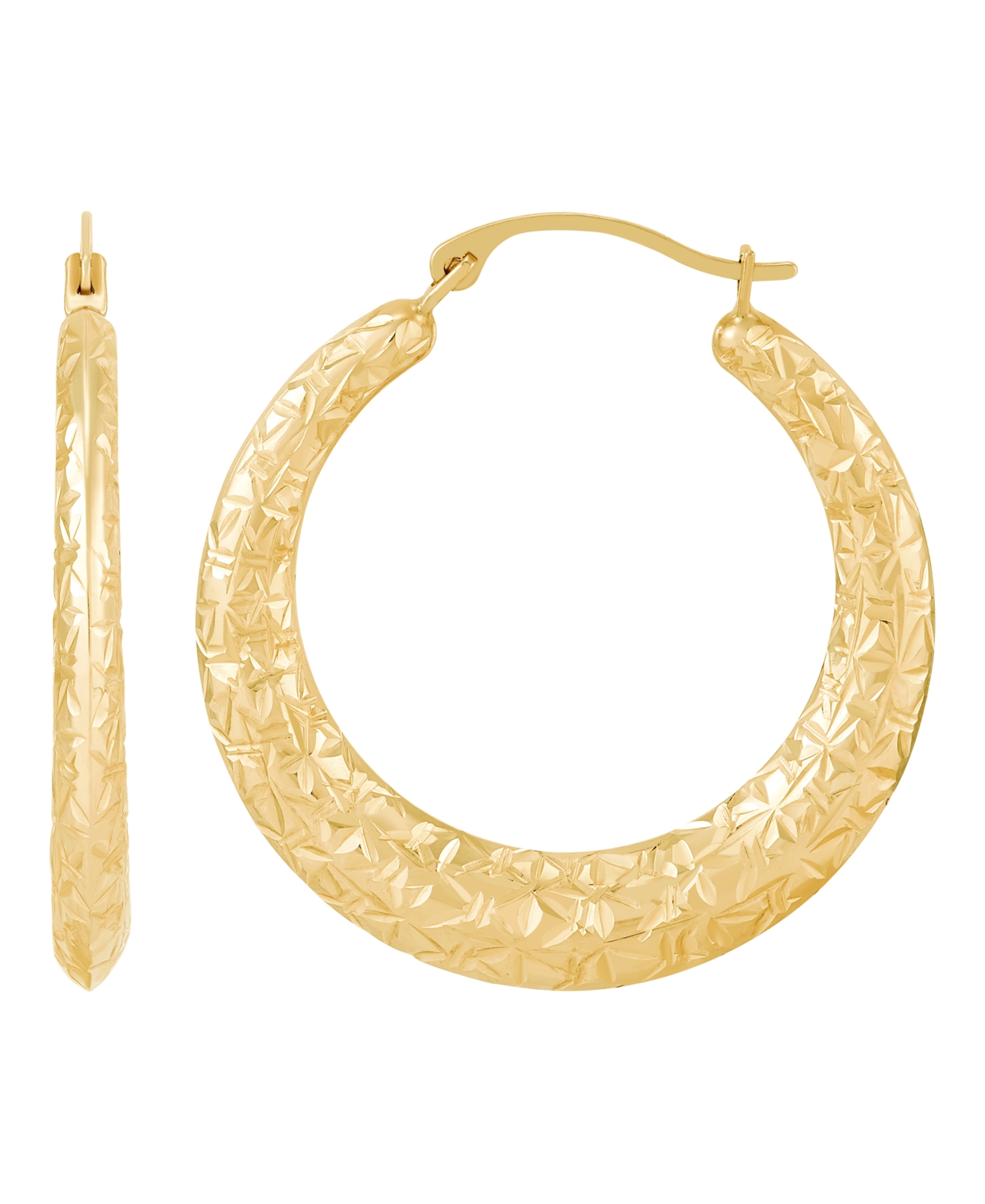 Macy's Polished Round Back To Back Hoop Earrings In 10k Yellow Gold In Gold