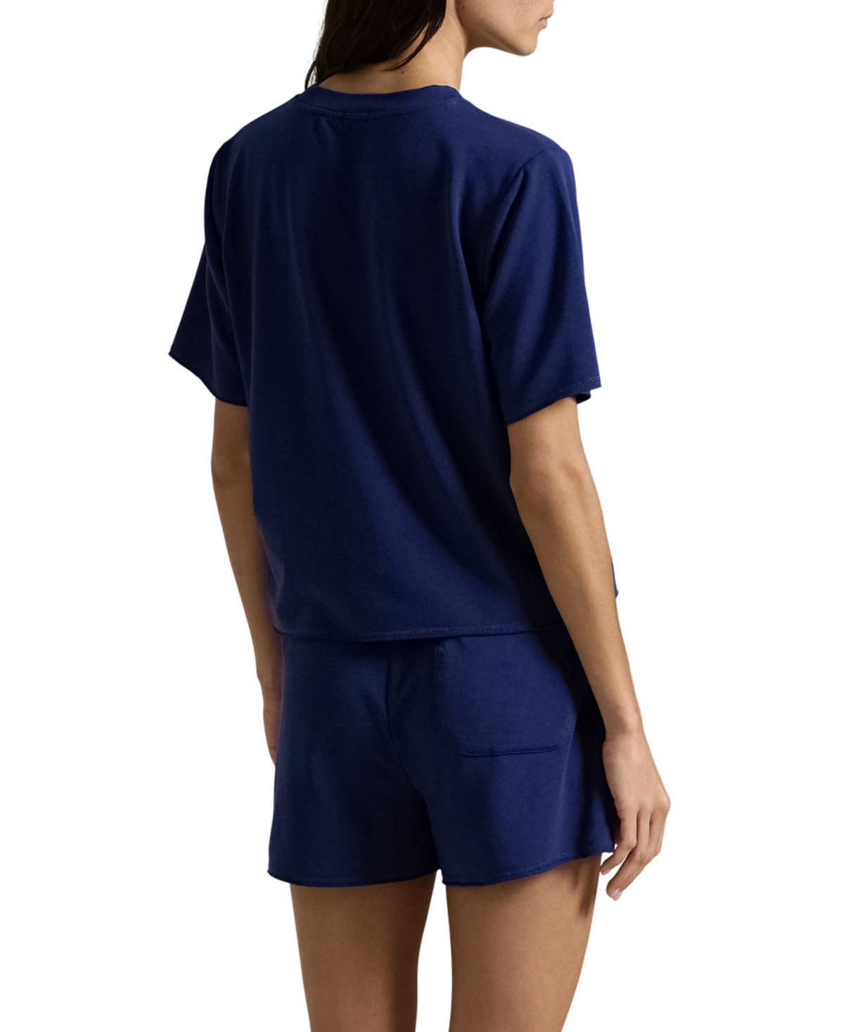 Polo Ralph Lauren Women's 2-piece Crewneck Top And Shorts Pajama Set In Blue