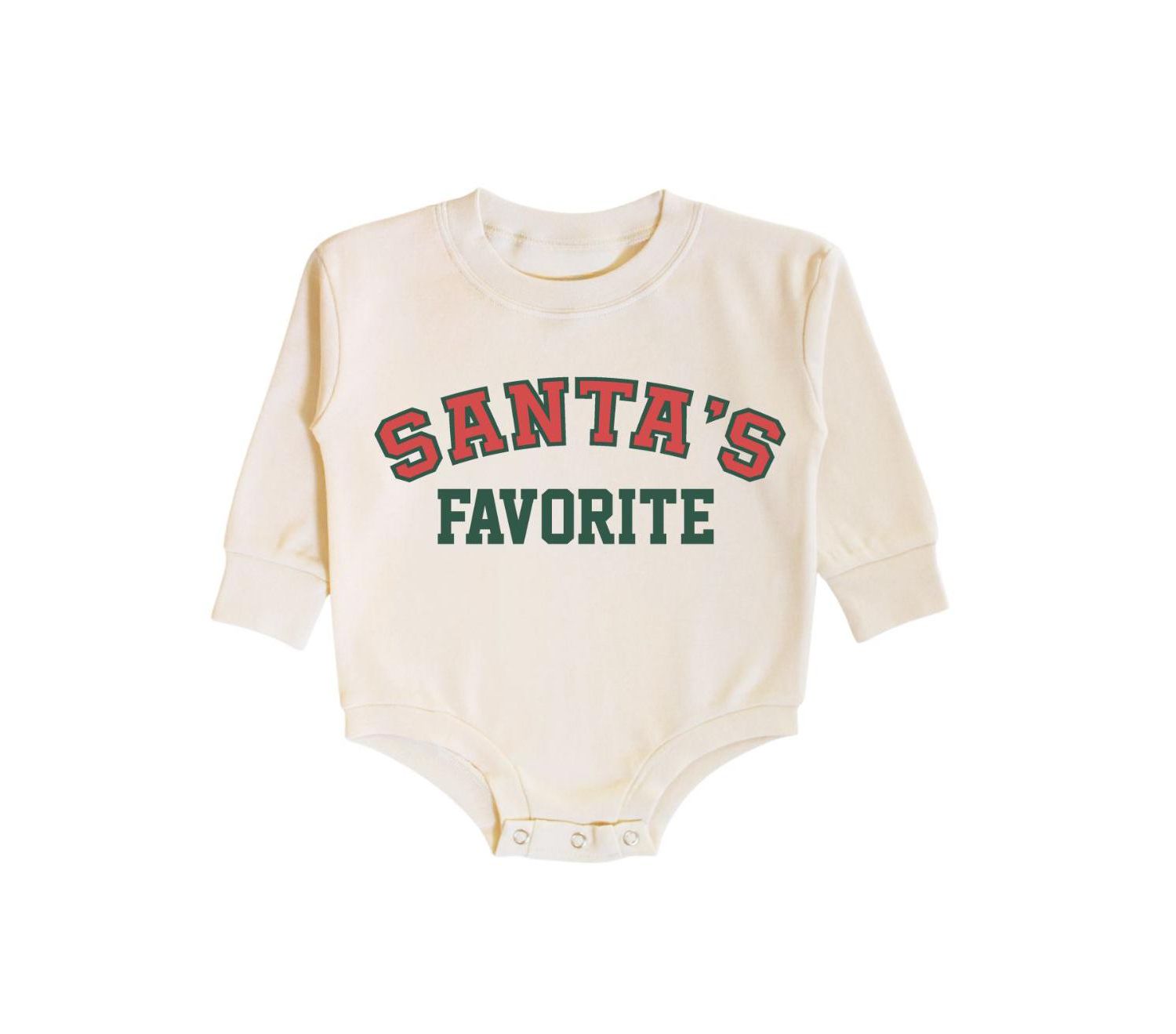 Baby Boys Santa's Favorite Christmas Long Sleeve Romper