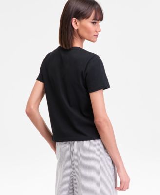 Women's Short Sleeve Floral Embroidered T-Shirt, Macy's Exclusive