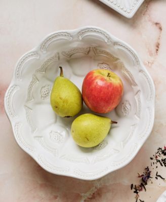 Incanto Stone White Lace Medium Round Bowl