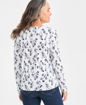 Petite Long-Sleeve Knit Top, Macy's Exclusive