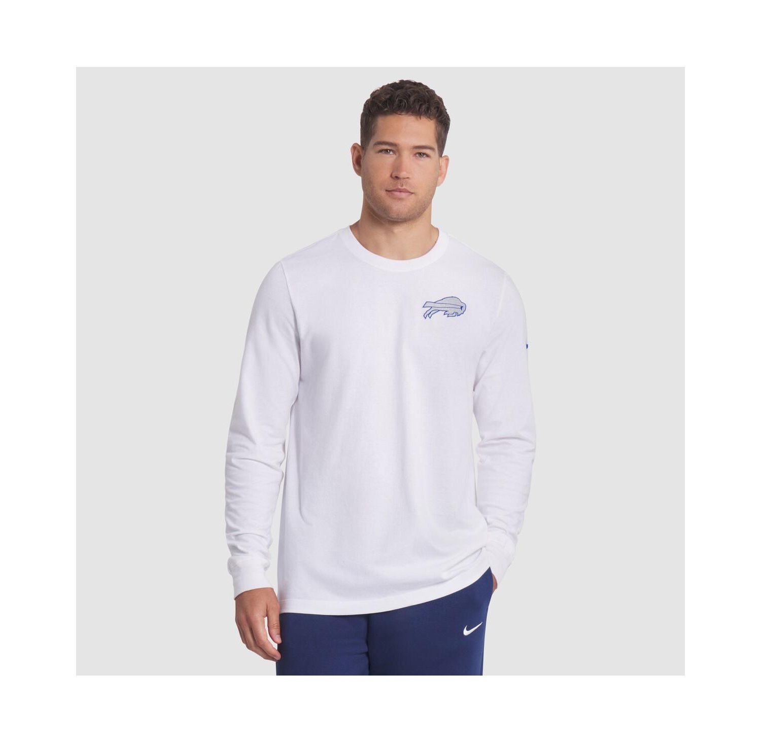 Men's White Buffalo Bills 2025 Rivalries Collection Essential Long Sleeve T-Shirt