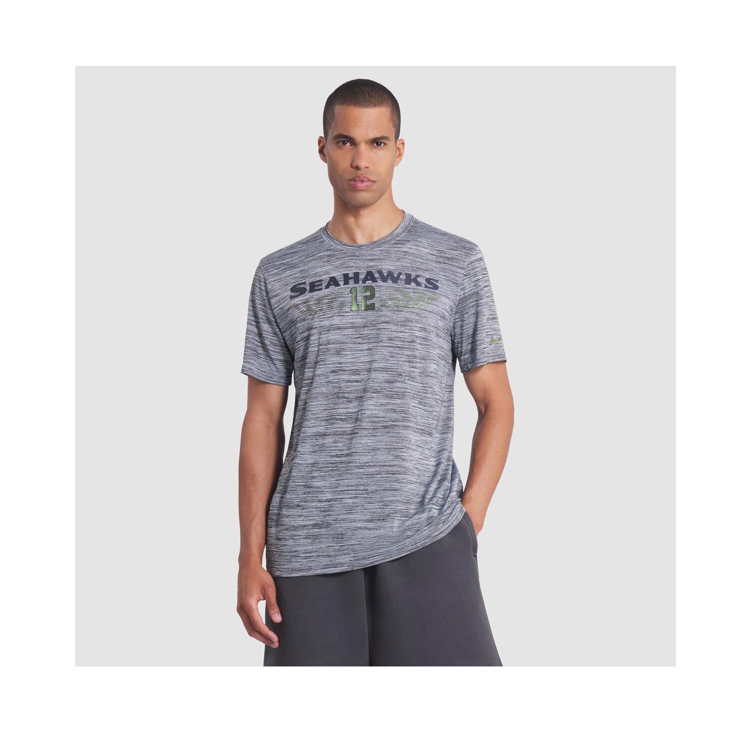 Men's Wolf Gray Seattle Seahawks 2025 Rivalries Collection Sideline Velocity Dri-FIT T-Shirt