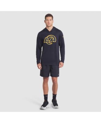 Men's Midnight Blue Los Angeles Rams 2025 Rivalries Collection Sideline Dri-FIT Long Sleeve Hoodie T-Shirt