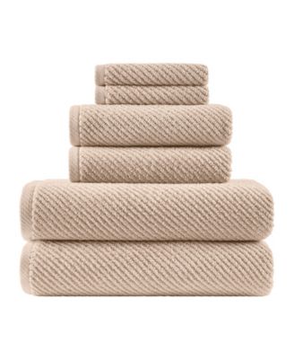 Diagonal Ribbed Cotton 6-Pc. Towel Set