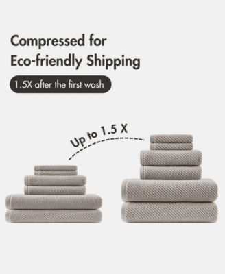 Diagonal Ribbed Cotton 6-Pc. Towel Set