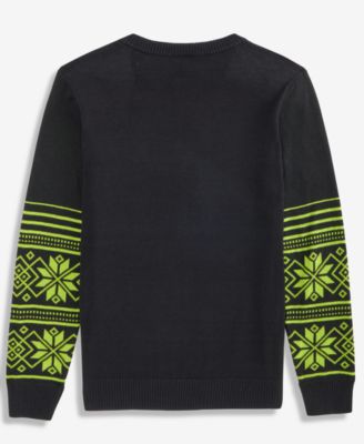 Boys' 5-20 Printed Long-Sleeve Sweater