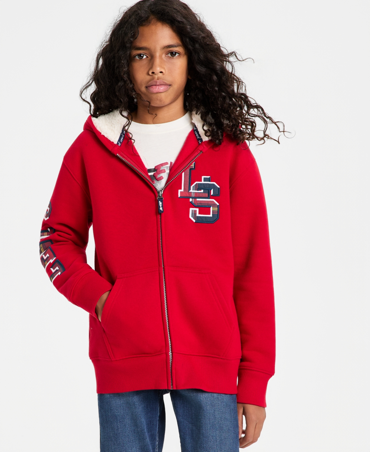 Levi's Boys' 8-20 Regular Fit Long-sleeve Hoodie In Red