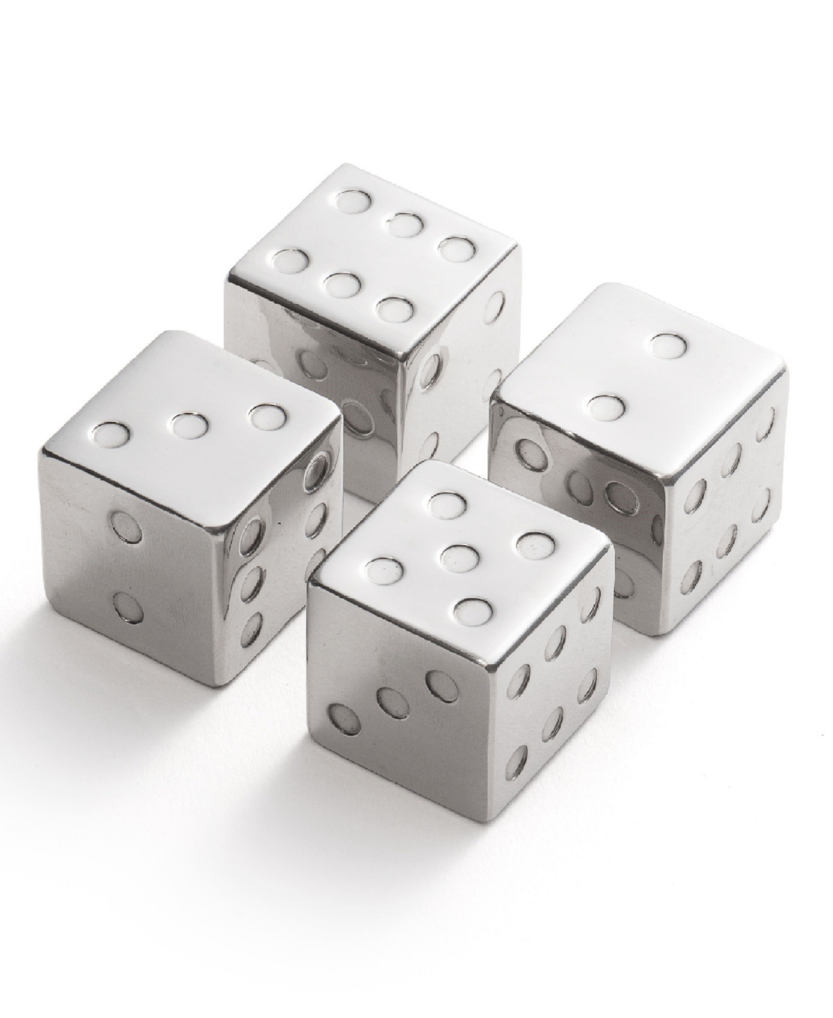 Outset Dice Whiskey Chillers, Set Of 4 In Silver