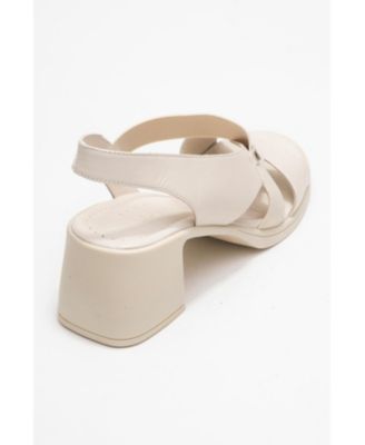 Crina Elasticated Leather Chunky Heel Sandal (Women)