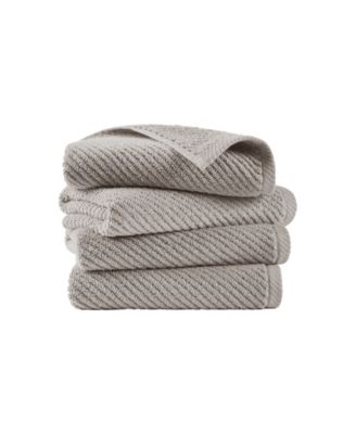 Diagonal Ribbed Cotton 4-Pc. Hand Towel Set