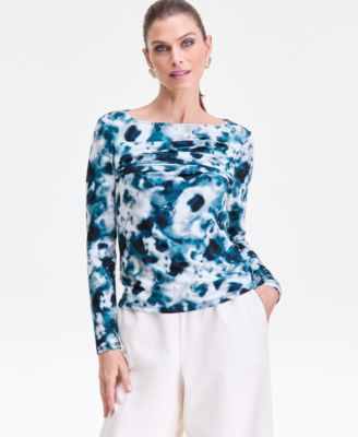 Women's Long-Sleeve Boat-Neck Knit Top