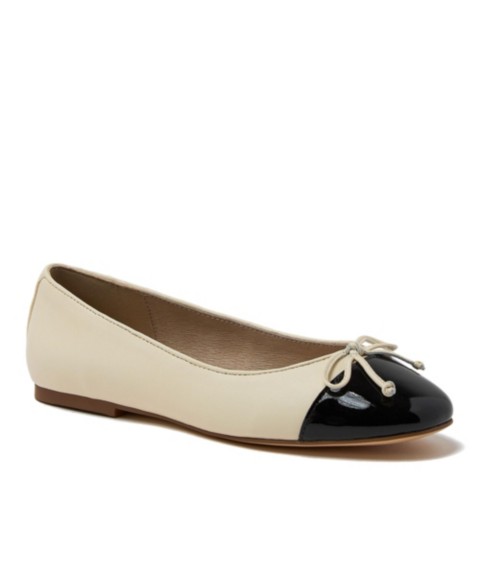 Женские Lands' End Women's Essential Leather Cap Toe Ballet Flats