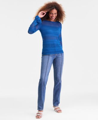 Women's Ruffled Pointelle Sweater, Macy's Exclusive