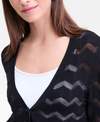 Women's Sheer Chevron Stripe Cardigan, Macy's Exclusive