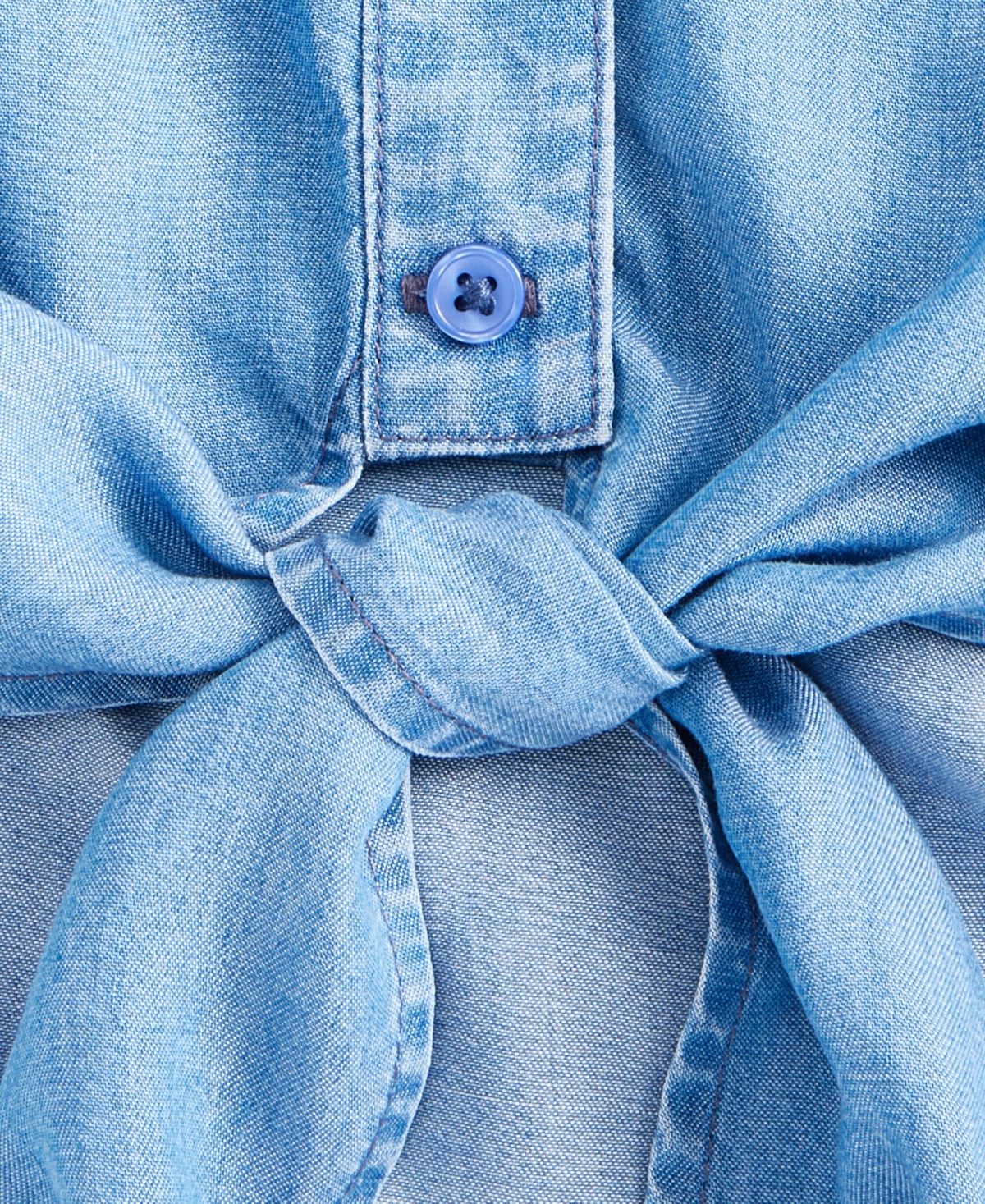 I.n.c. International Concepts Women's Chambray Long-Sleeve Tie-Front Top, Macy's Exclusive