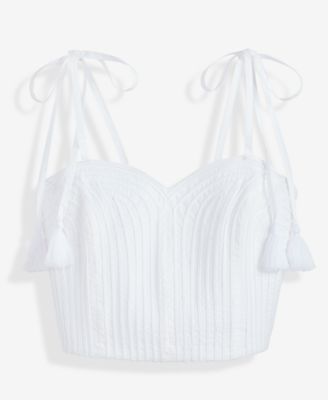 Women's Soutache Tassel-Strap Crop Top, Macy's Exclusive
