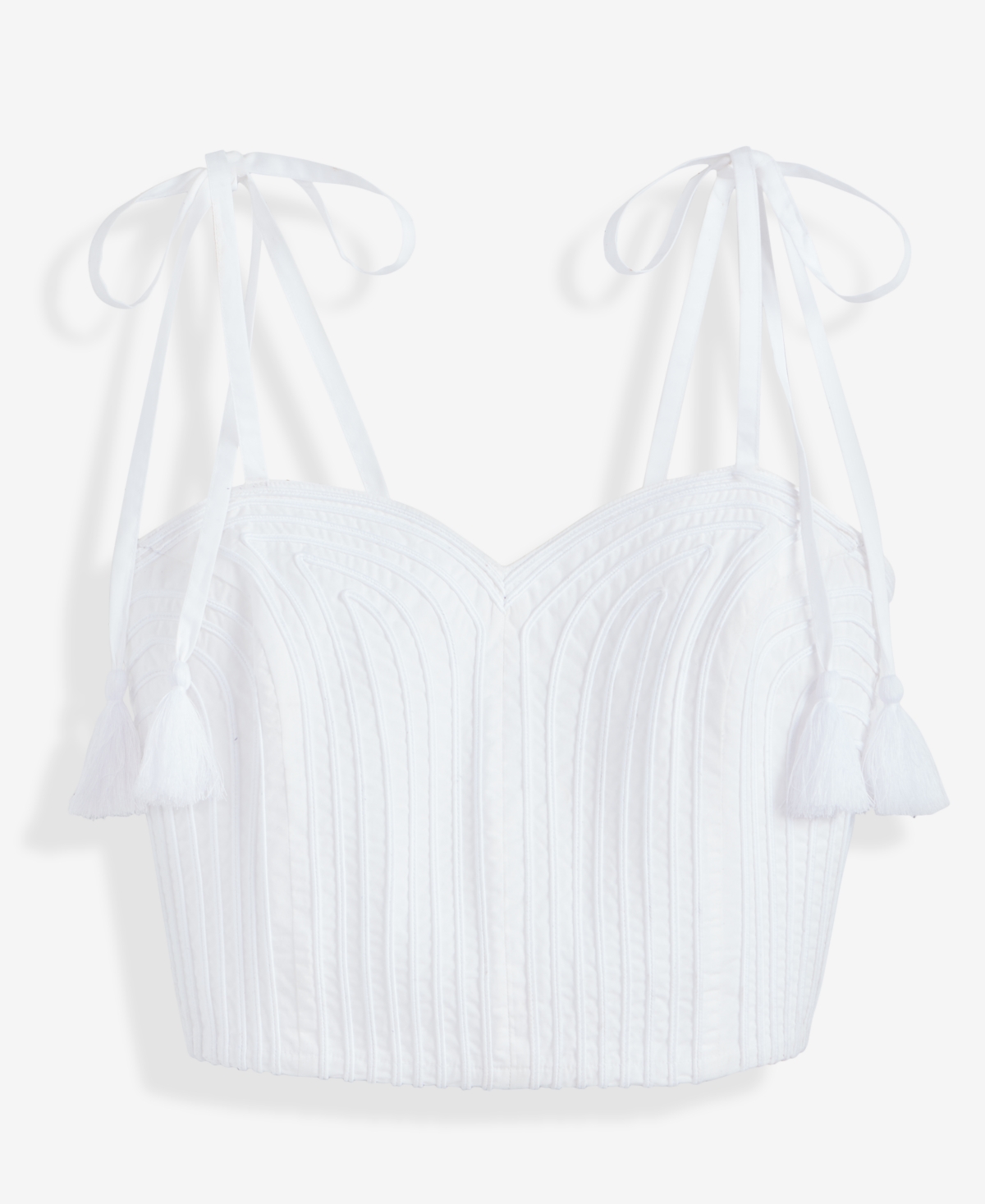 Inc International Concepts Women's Soutache Tassel-strap Crop Top, Macy's Exclusive In White