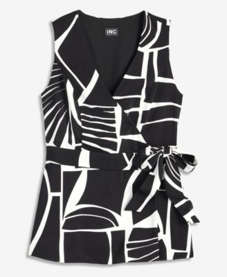 Women's Printed Sleeveless Wrap Top, Macy's Exclusive