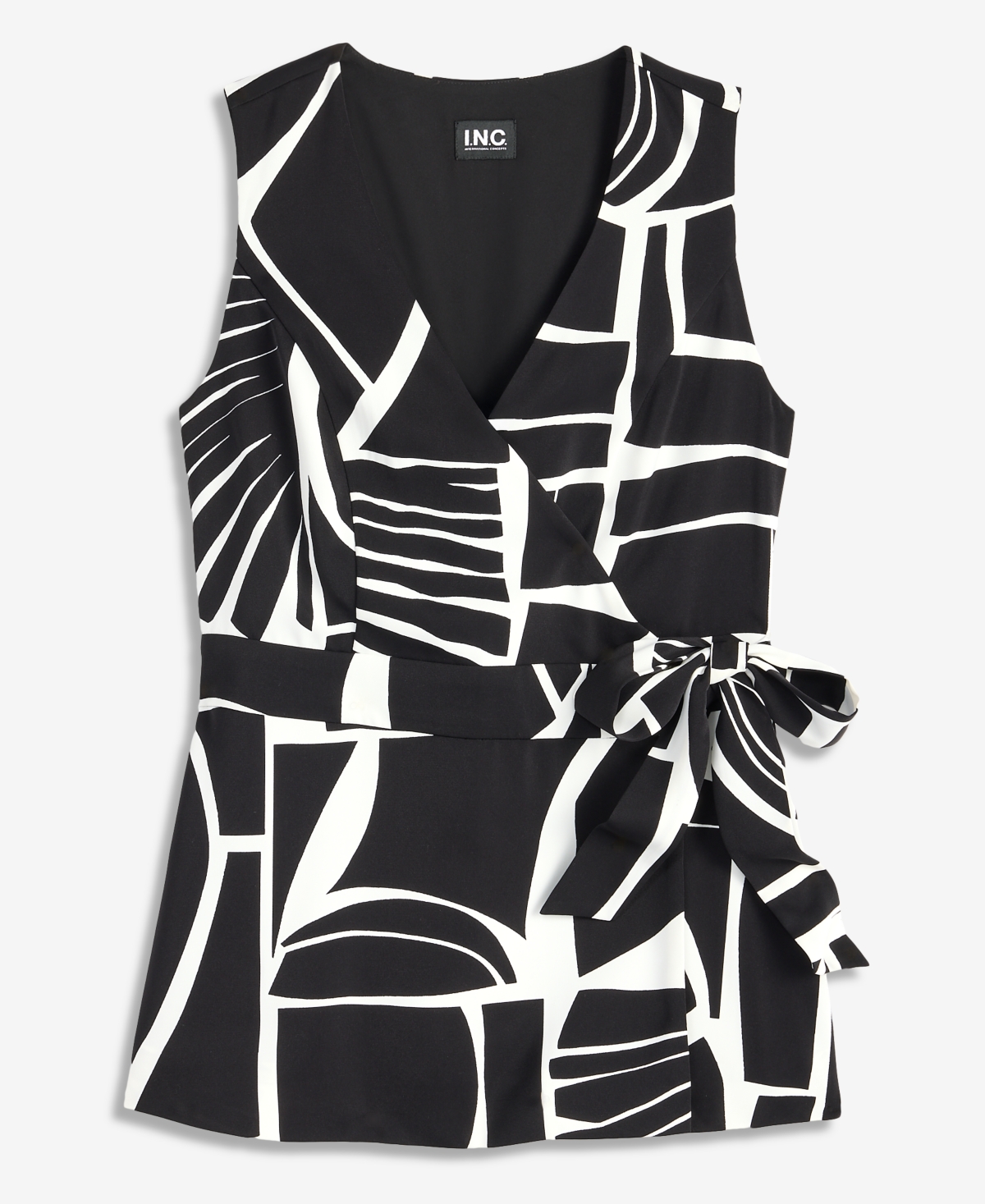I.n.c. International Concepts Women's Printed Sleeveless Wrap Top, Macy's Exclusive